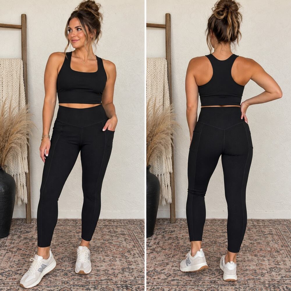 Old Navy Active Power Sport Ribbed High Rise Leggings Medium